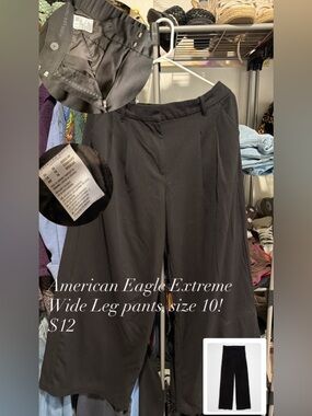 American Eagle Extreme Wide Leg Pants - Black